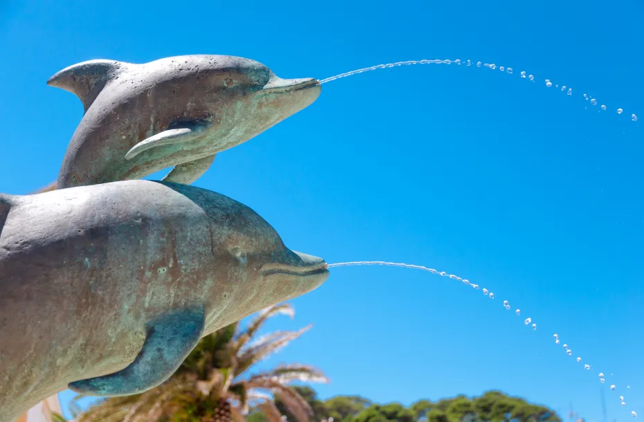 Dolphin fountain at Mali Losinj, Croatia