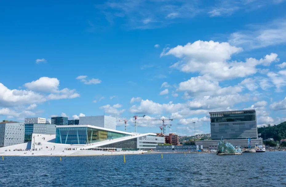 View of Oslo city from the sea