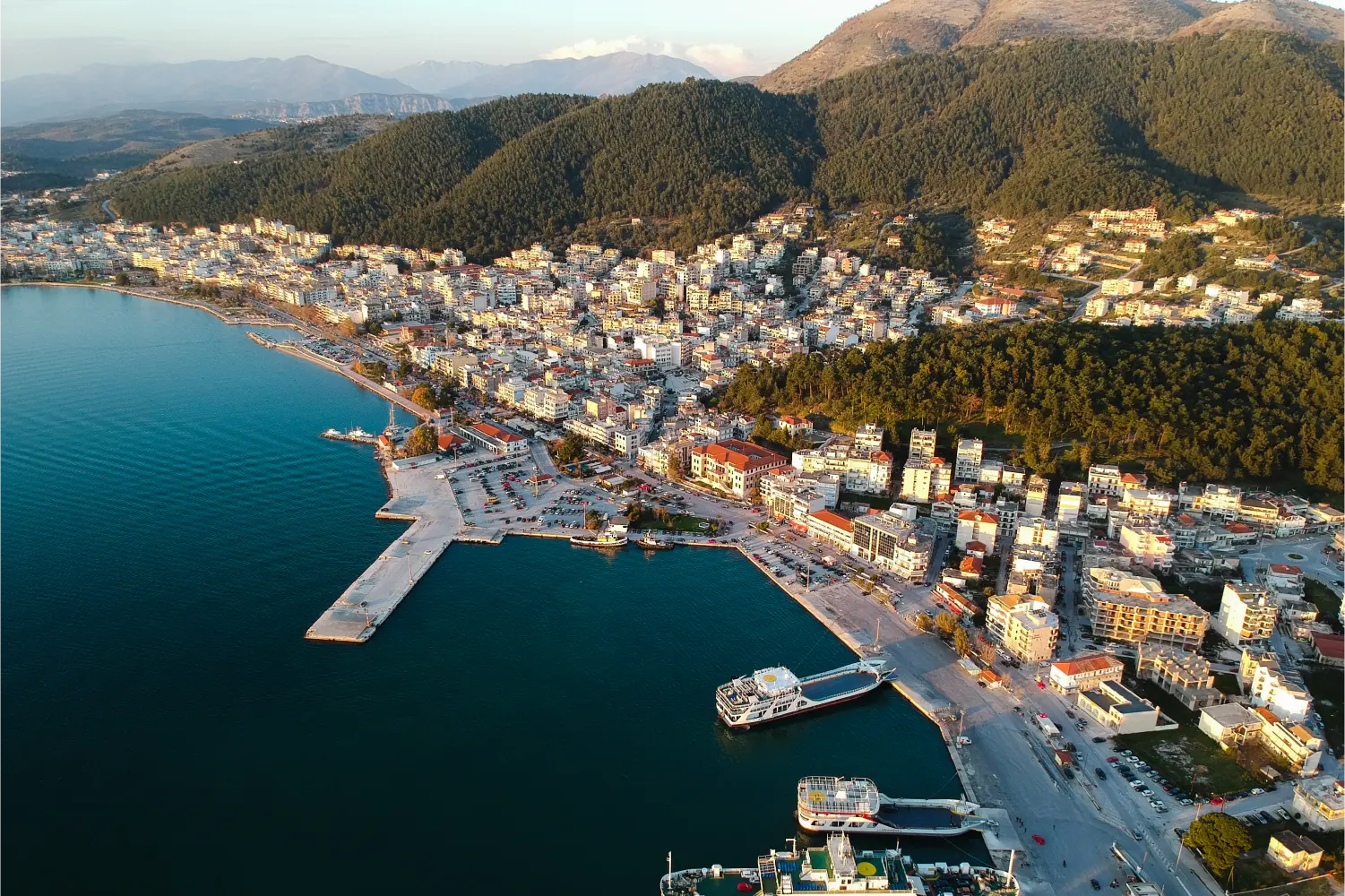 Aerial View of Igoumenitsa City Port