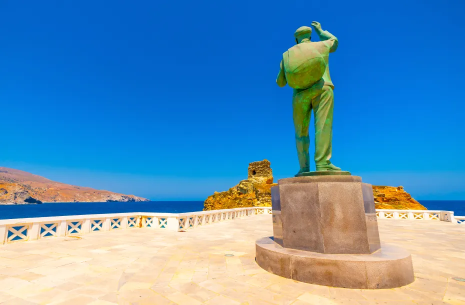 Sculpture of the unknown sailor in Andros Chora