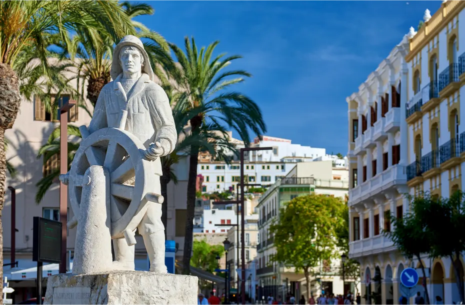 Sailor statue in the town of Ibiza