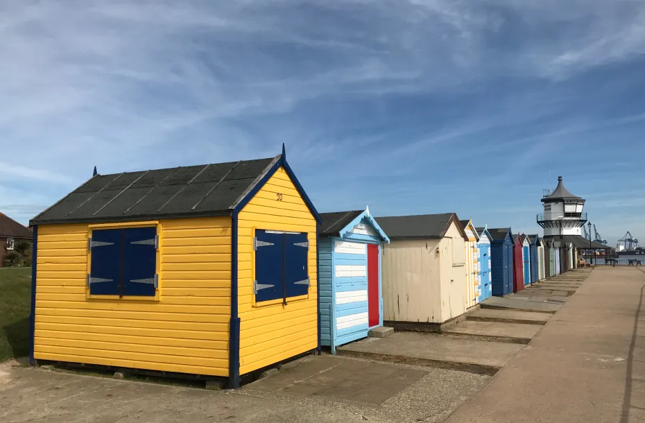 Colorful houses in Harwich Harbor